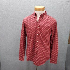 American Eagle Outfitters Classic Fit Rust Geometric Button Shirt Men’s Medium